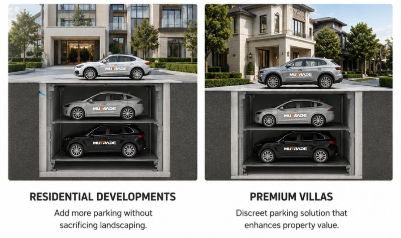 PFPP Pit Four Post Parking System Hidden Underground Parking for Premium and Space-Limited Projects 2 PFPP Pit Four Post Parking System Estacionamento subterrâneo oculto para projetos premium e com espaço limitado 3